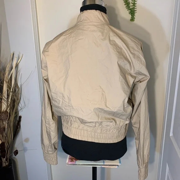 Vintage 725 Beige Bomber Utility Cropped Jacket Size Large - Picture 7 of 16